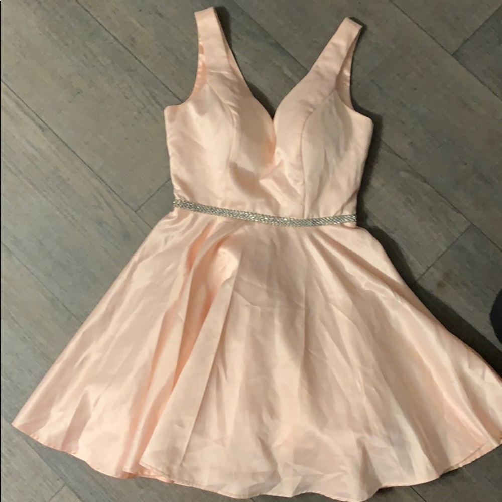 Satin silk pink dress